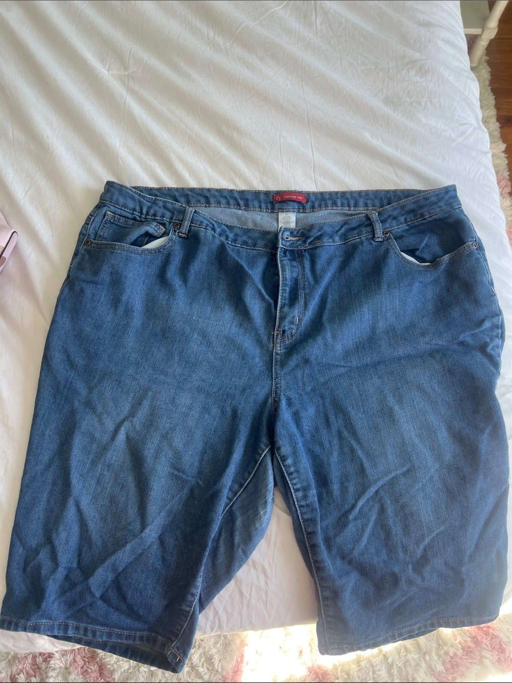 Dress Barn Women's Dark Blue Boyfriend Denim Shorts